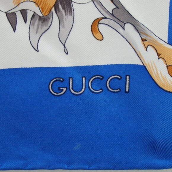 Authentic GUCCI Bird pattern scarf silk [Used] - Picture 6 of 6